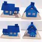 Plastic Canvas Christmas Village Lot Of 3 Church Buildings Houses Collectible