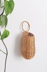 Vintage Woven Rattain Wicker Wall Hanging Basket - Wall Decor  Storage - Cottage