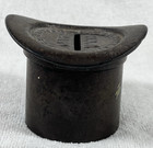 Antique Lincoln Top Hat Cast Iron Coin Bank      pass Around The Hat  Usa 