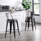 24    Metal Backless Barstool Set Of 2     Country Rustic Style Lightweight