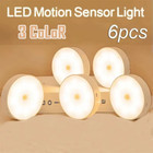 2   6 Pack Motion Sensor Led Night Light Usb Rechargeable 3   color Closet Cabinet