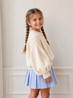 Bunzi Girls White Sweater With Puff Sleeve - Size 4