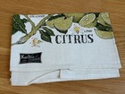 Nos Vintage Kay Dee Tea Towel Citrus Fruits Lemon 100  Linen Kitchen Towel