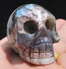 2  Natural Quartz Gemtone Carved Skull Crystal Healing Reiki Energy Chakra Decor