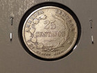 1889 Costa Rica 25 Centavos 1 4 Peso Rare World Silver Type Coin
