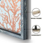 Sea Turtle Bathroom Wall Art  Teal Coastal Picture Wall Decor With Wooden Fra   