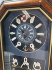 Vintage Wall Clock Nautical Knots Marinewall Hanging 3d Glass Shadow Box Ship