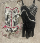 2 Pc Lot - Vintage Girls Dance Curtain Call Costume Size 12   8 Tulle Sequins