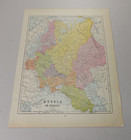 1895 Antique Map Of Asia  Backed With Russia In Europe