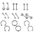 17-84pcs Professional Body Piercing Tool Kit Nose Navel Tragus Tongue Rings Stud
