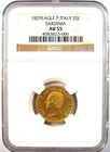 1829-eagle Italy  Gold 20 Lire Sardinia Coin 20l - Certified Ngc Au55 - Rare 