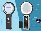 30x 40x Magnifying Glass With Light And Stand  Large Lighted Black 