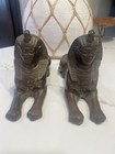 Large Set Of 2 Brass Sphinx Solid Art Deco Style Vintage