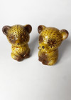 Vintage Bear Cub Ceramic Salt And Pepper Shakers With Googly Eyes - Japan