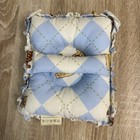 Vtg Disney Winnie The Pooh Cushion Pillow Pastel Baby Nursery Blue Argyle 6 5   