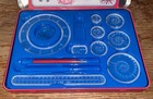Original Spirograph Design Set W guide Book In Travel Tin  missing 1 Pen   Putty