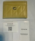 Coach Slim Id Credit Card Case Quilted Hay Leather Wallet Nwt Msrp  95