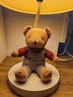 Vintage Nursery Lamp Blue Jean Teddy Bear Spring Industries Welcome To The World