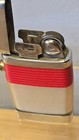 Vintage Rare Mcm Scripto Vu Lighter Cigars 1960 s  Metal   Plastic Red   White