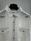 Brunello Cucinelli bc Men s White 100  Linen Lapel Long Sleeve Business Shirt