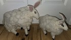 Lot Of 2 Pottery Barn Kids Felted Wool Sheep Nursery Decorations Real Wool