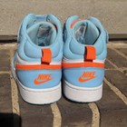 Nike Court Borough Mid 2 Sneakers Kids Blue Orange High Tops Hf4792-407 Size 7y