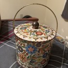 Vintage Daher Tin Metal Retro Mod Floral Container 6    Made In England  Beautiful