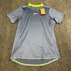 Nike Court Dri-fit Tennis Shirt Mens Size M Tall Slim Fit Tour Blue Dr6548-491