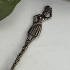 Vintage 900 Silver Souvenir Spoon Women Carrying Fruit Basket On Head