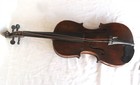 Vtg   Antique 4 4 Violin Perpendicular Grain Back Grain No Label W  Case   Bow