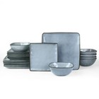  Ocean Square Plates And Bowls Set  18 Pieces Dinnerware Sets  Set 18pcs  Blue
