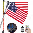 2pcs 2 3ft Rgb Spiral Led Whip Lights Antenna Chase W flag For Jeep Atv Rzr Utv