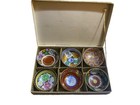 Set 6 Japanese Porcelain Saki Tea Cups Imari Interior Blue   White Meiji Period