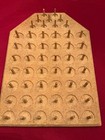 Vtg Wooden Sewing Thread Bobbin Rack Spool Holder Wall Mount 51 Pegs 