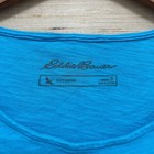 Eddie Bauer Outdoor Blue Colorblock Slub Knit 3 4 Sleeve Scoop Neck Top Womens S