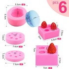 6 Pcs 3d Fruit Fondant Candle Molds Silicone Strawberry Mold Chocolate Cookie   