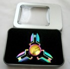 Rainbow Aluminum Metal Tri Hand Finger Spinner Fidget Edc Desk Toy Gyro-new 