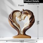 Horse Statue 2d Wooden Horse Figurine Snuggle Pose Animal Sculpture Home Decor