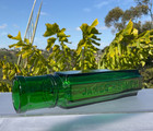 Vtg Pretty Emerald Green 8 Sided Glass Bottle James P  Smith New York   Chicago