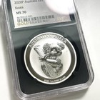 2020p Australia S 1 Koala 1 Oz  9999 Fine Silver Ngc Ms70 Black Slab