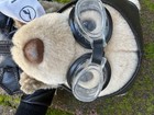 Vintage Lufthansa German  Airlines Pilot Teddy Bear  Aviator Hat Goggles   Scarf