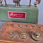 Vintage Swest Small Gold Scale Balance Beam W  Brass Weights   Weighing Pans
