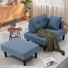 Space Saving Convertible Sofa Recliner Sofa Chair With 2 Pillow  2 Extra Pockets