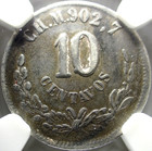      1874-ch M Mexico 10 Centavos  903 Ag Chihuahua Mint Ngc Xf 40  toned 