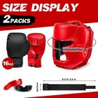 14 Pcs Boxing Gloves And Headgear Set For Beginners Youth 16 Ounce Boxing Gloves