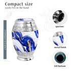 Royal Blue Marble Small Urn For Ashes 3inch Miniature Women Burial Urns Adult