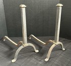 Antique Wrought Iron Fireplace Andirons