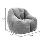 Teddy Fabric Bean Bag Chair Floor Sofa Cozy Lazy Lounger Armchair Bedroom Orange