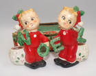 Vintage Noel Kids Pixie Elves Santa Helpers Figurines Candle Holders Japan Rare