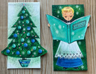 4 Unused Vtg Hallmark Christmas Greeting Cards - Angel Choirboy Tree Ornaments